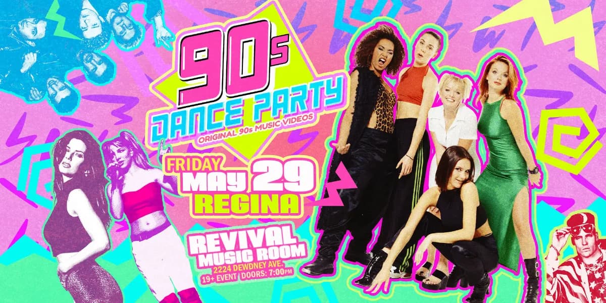 90s Dance Party Regina! event poster