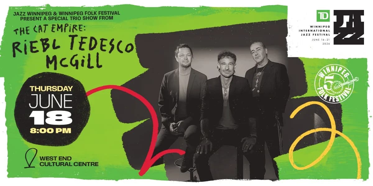 A special trio show from The Cat Empire: "Riebl Tedesco McGill" event poster