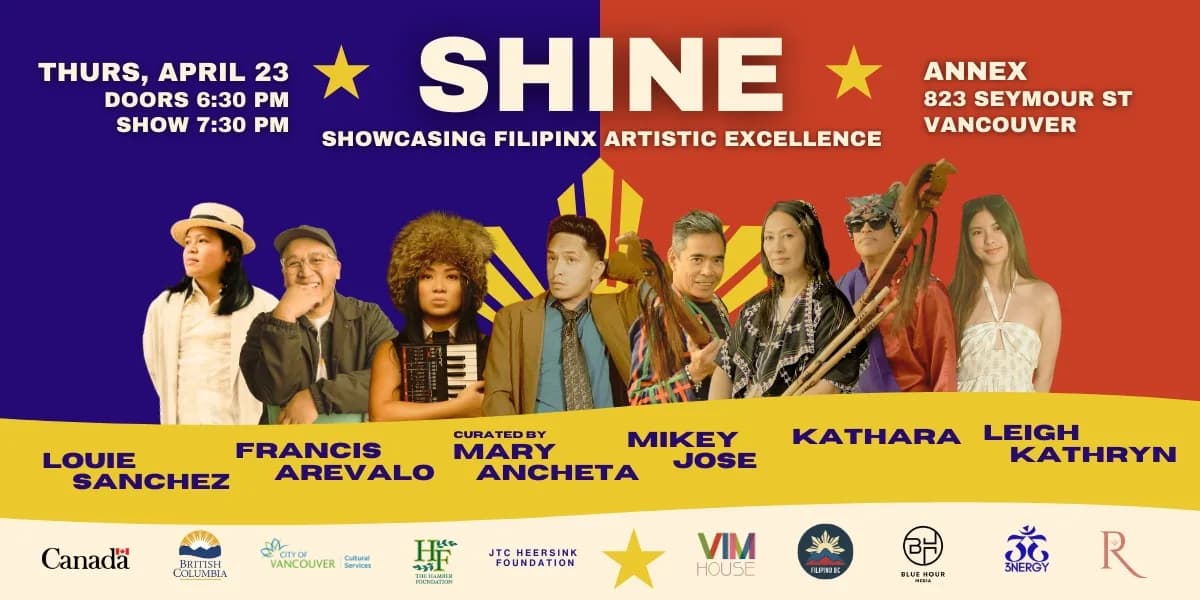 SHINE: Showcasing Filipinx Artistic Excellence event poster