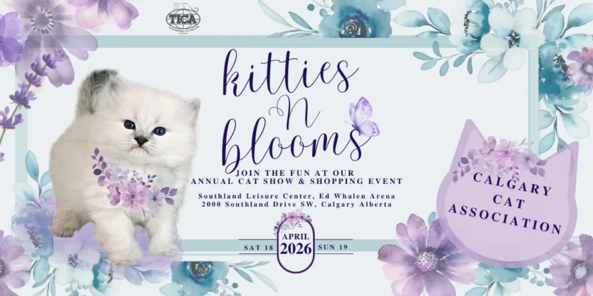 Kitties ‘N Blooms 2026 TICA Cat Show & Shopping Event event poster