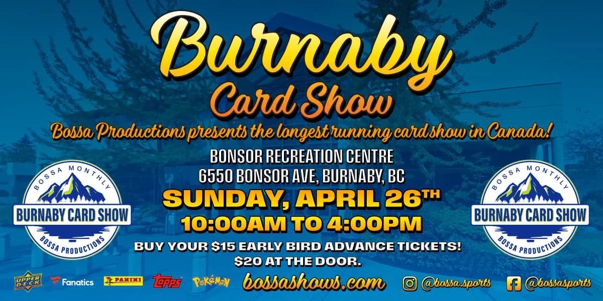 Bossa Burnaby Card Show - Sun, Apr 26, 2026 event poster