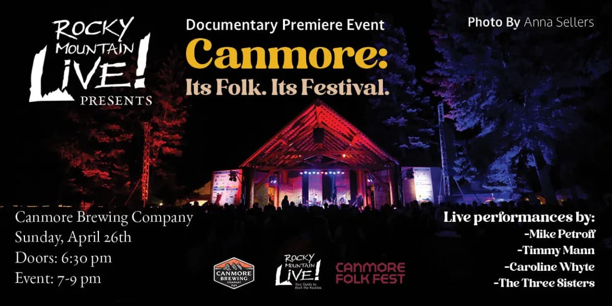 DOCUMENTARY PREMIERE - Canmore: Its Folk. Its Festival event poster