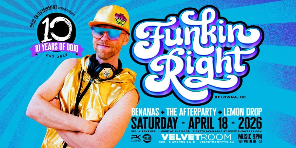 FunkinRight @ Velvet Room Sat. April 18 event poster