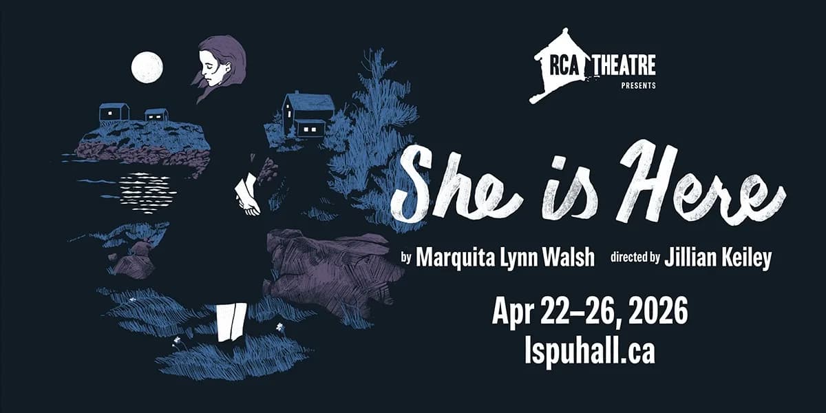 She Is Here event poster