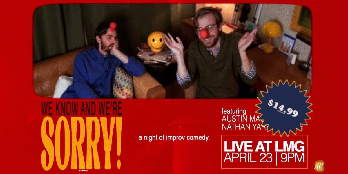 We Know And We're Sorry event poster