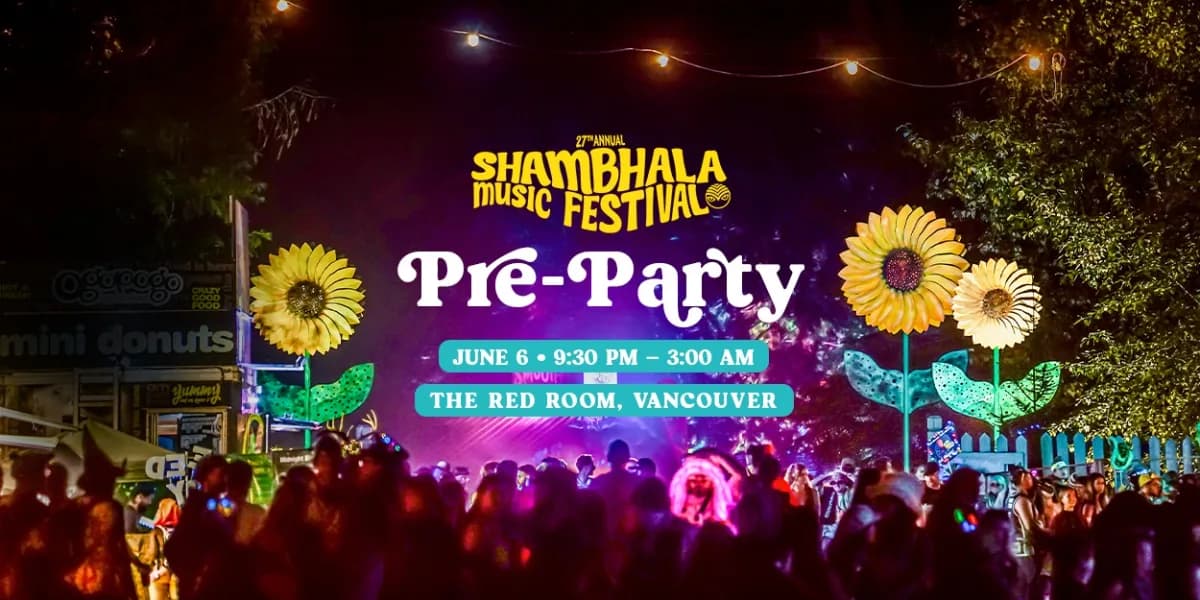 Official Shambhala Pre-Party Vancouver 2026 event poster