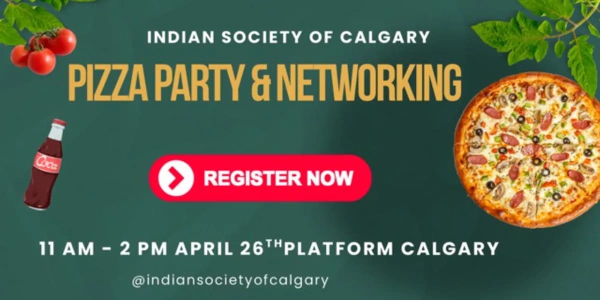 Pizza party and Networking event poster