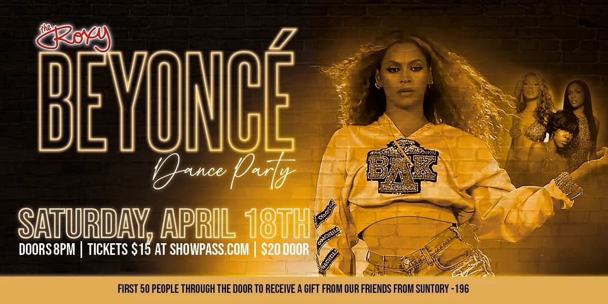 Beyonce Dance Party at The Roxy event poster