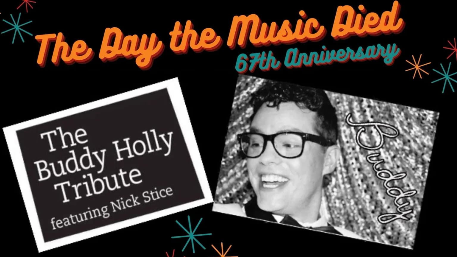 The Buddy Holly Tribute event poster