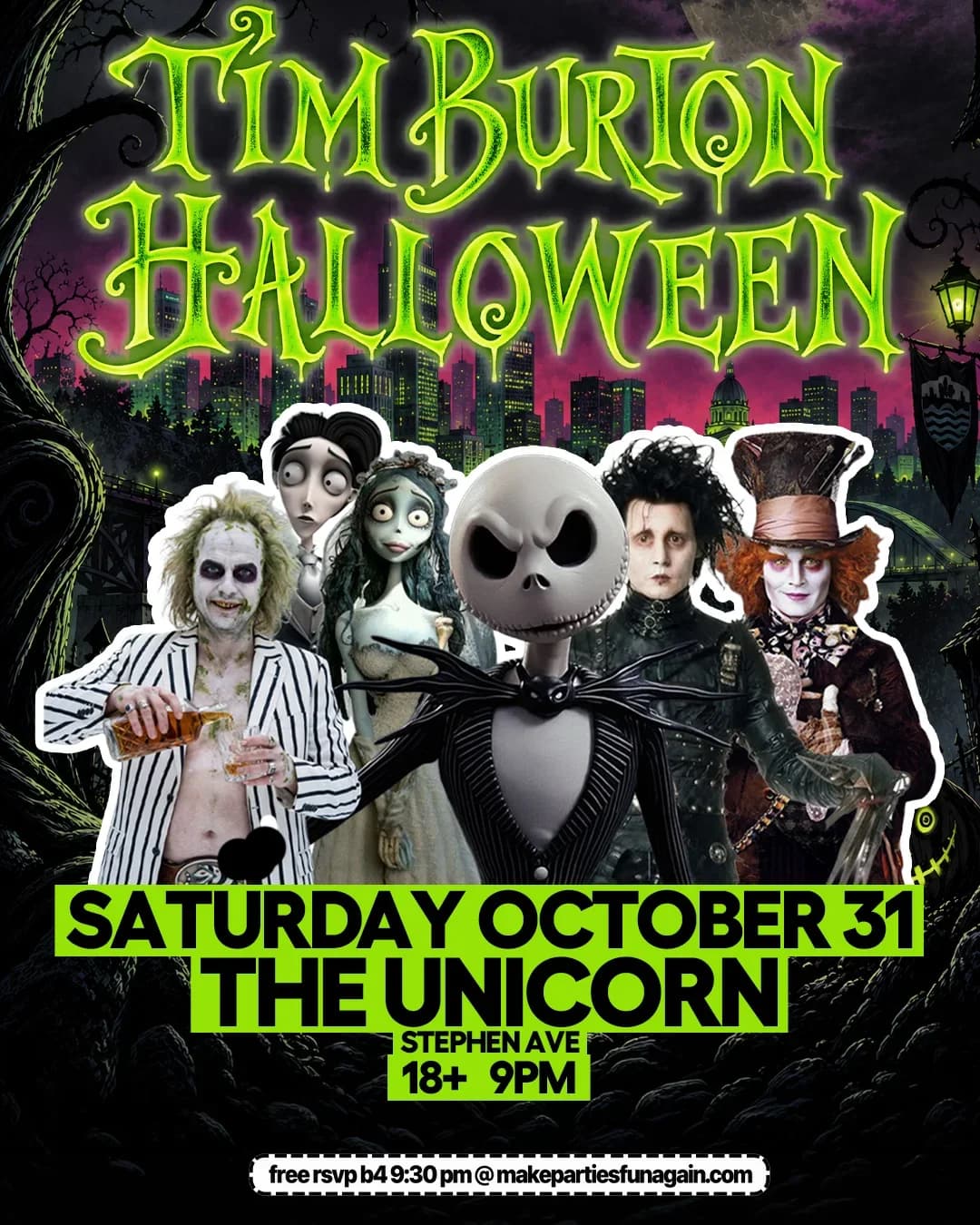 Tim Burton Halloween Ball @ The Unicorn Stephen Ave Calgary