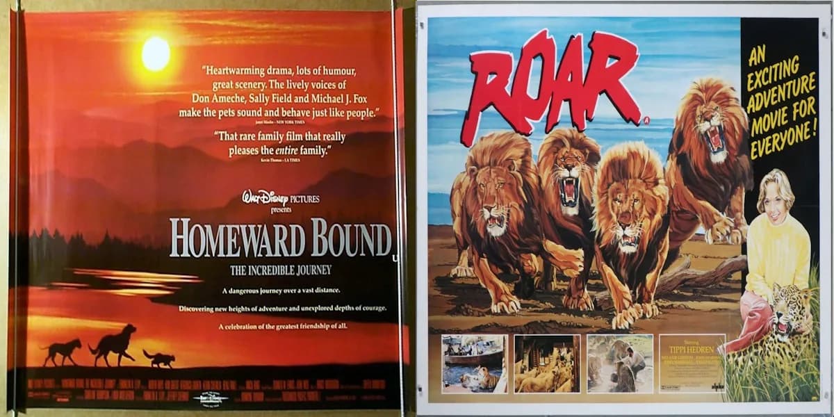 Homeward Bound: The Incredible Journey (1993) & Roar (1981) event poster