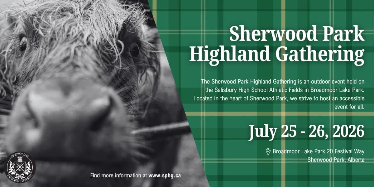 Sherwood Park Highland Gathering event poster