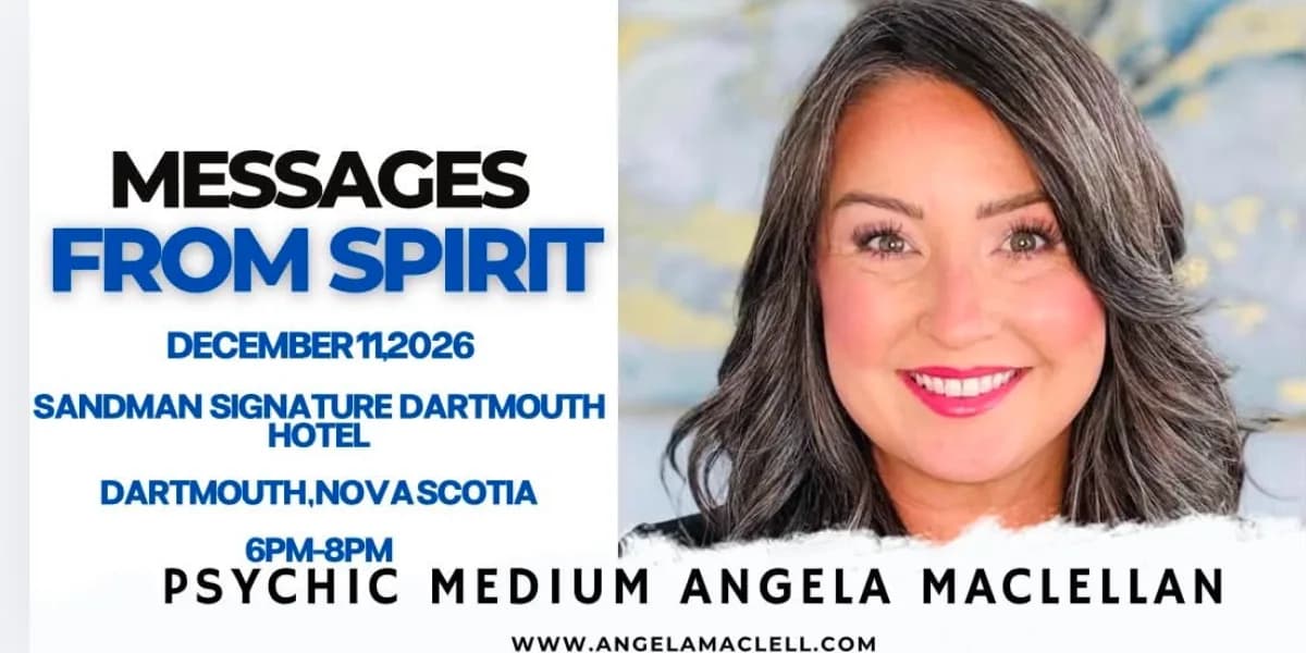 Messages from Spirit with Angela MacLellan Dartmouth event poster
