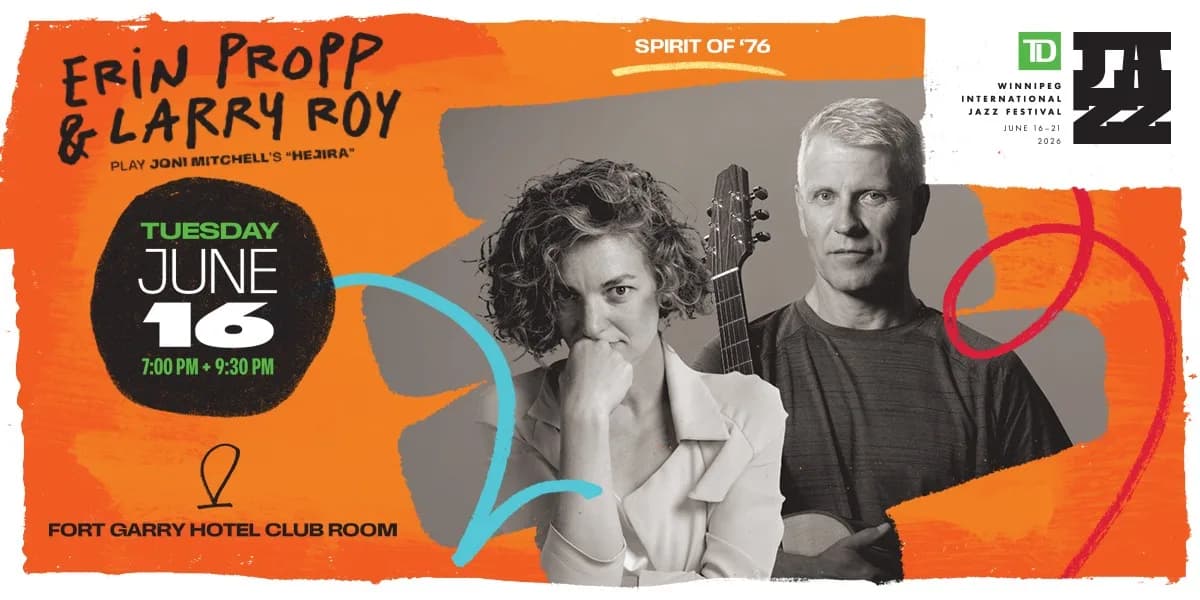 Erin Propp & Larry Roy play Joni Mitchell's 'Hejira' event poster
