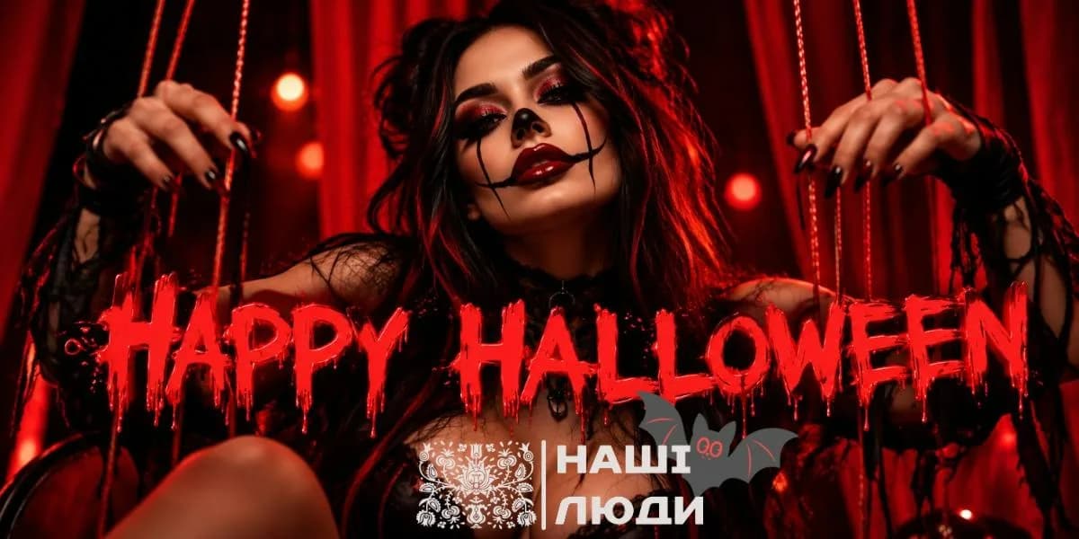 Happy Halloween ukranian night event poster