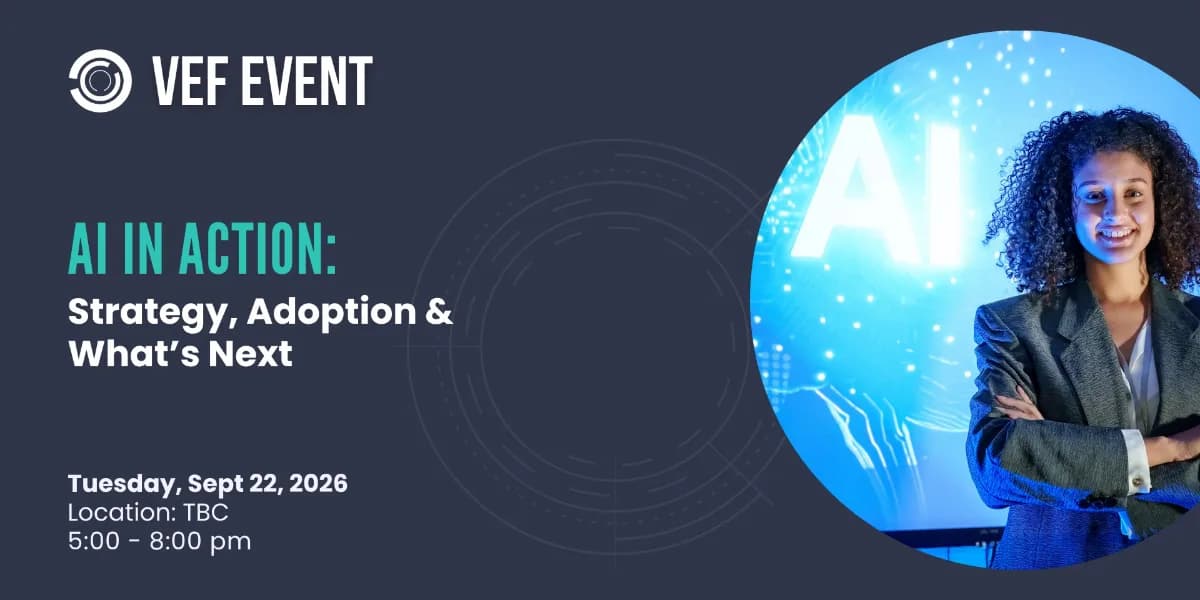 AI In Action: Strategy, Adoption & What's Next event poster