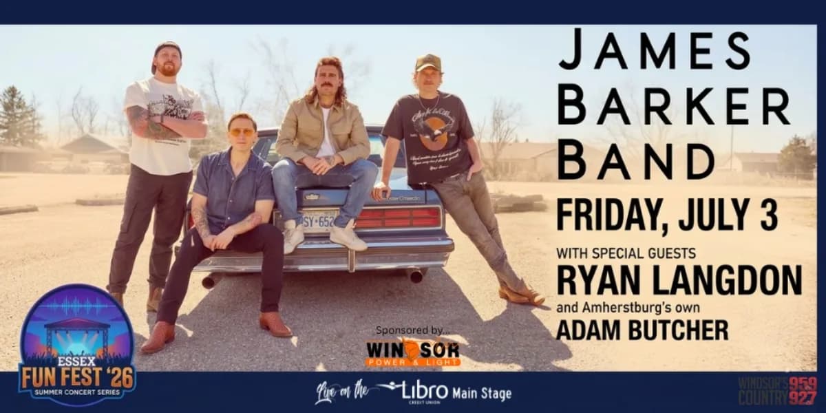 James Barker Band - Essex Fun Fest event poster
