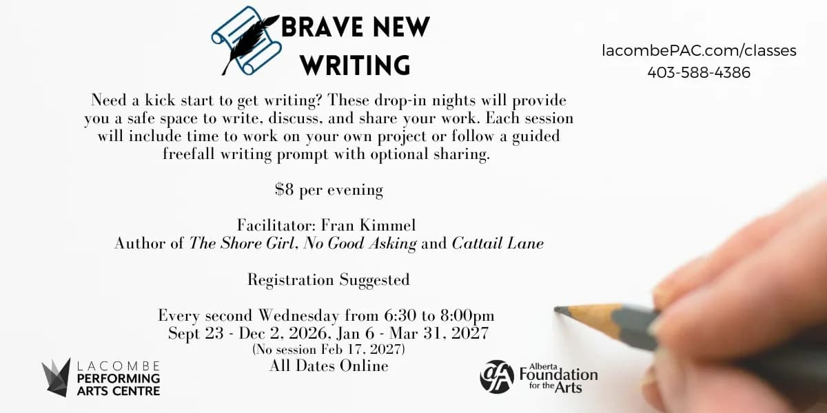 2026/27 Brave New Writing event poster