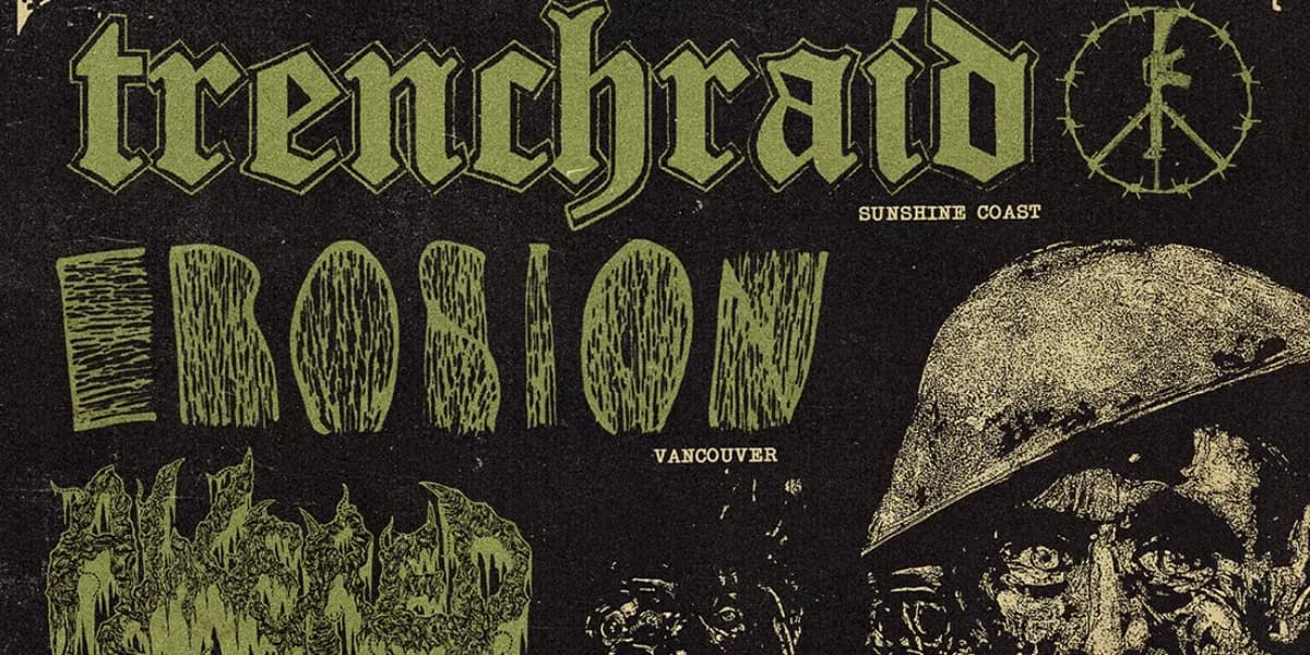 Trenchraid, Erosion, Altered Dead and Red40 event poster