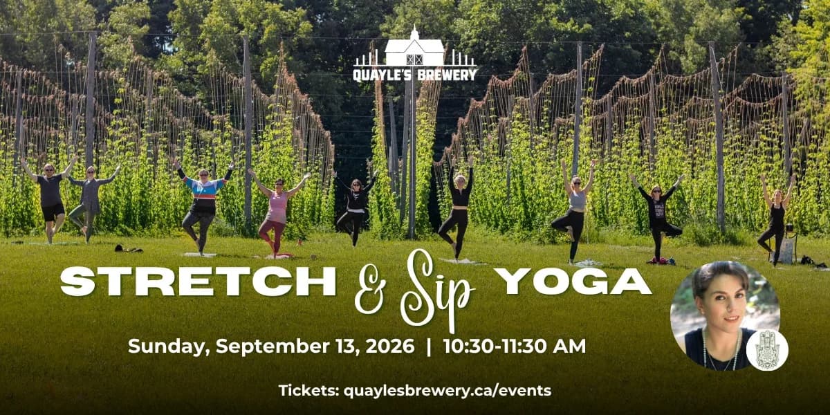 Stretch & Sip at Quayle's event poster