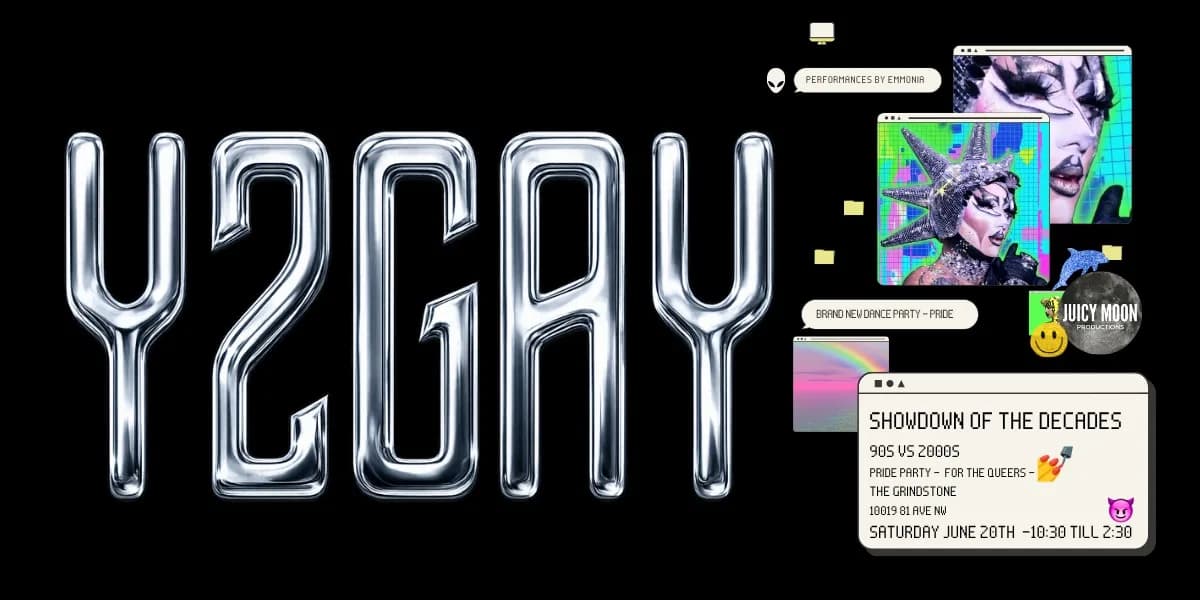 Y2GAY: 90s vs 2000s Dance Party event poster