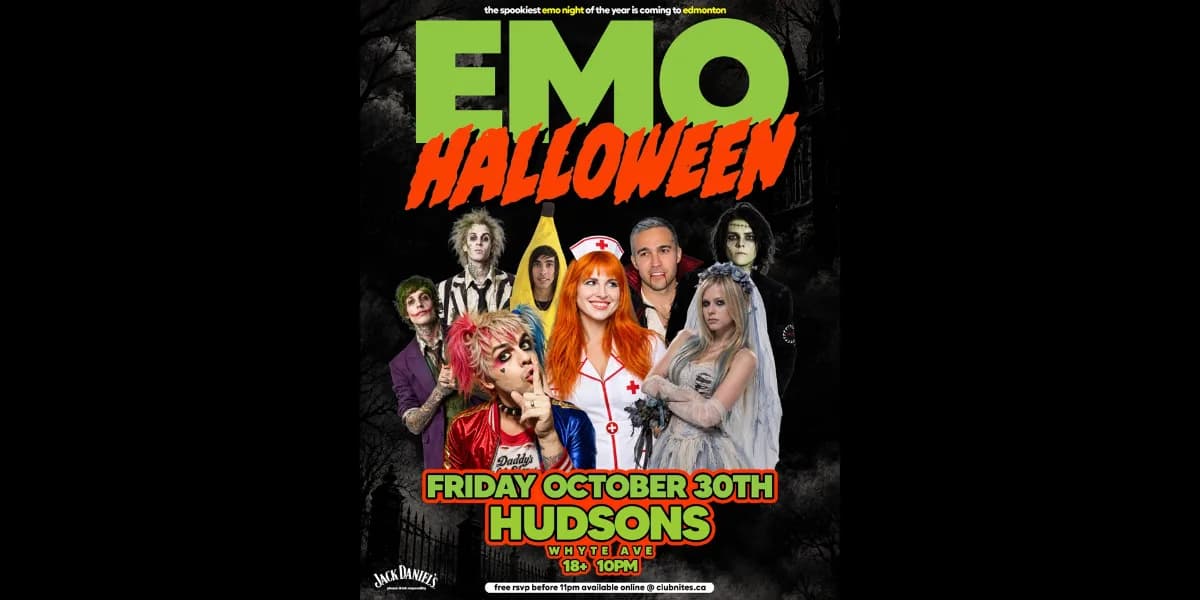 EMO HALLOWEEN @ HUDSONS WHYTE AVE event poster