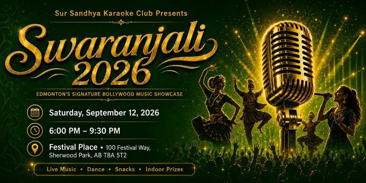 Swaranjali 2026: Edmonton's Signature Bollywood Music Showcase event poster