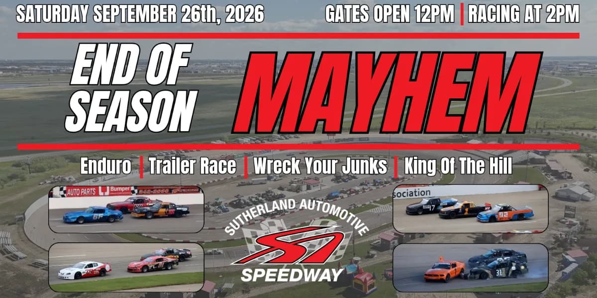 Event #12- End Of Season Mayhem event poster