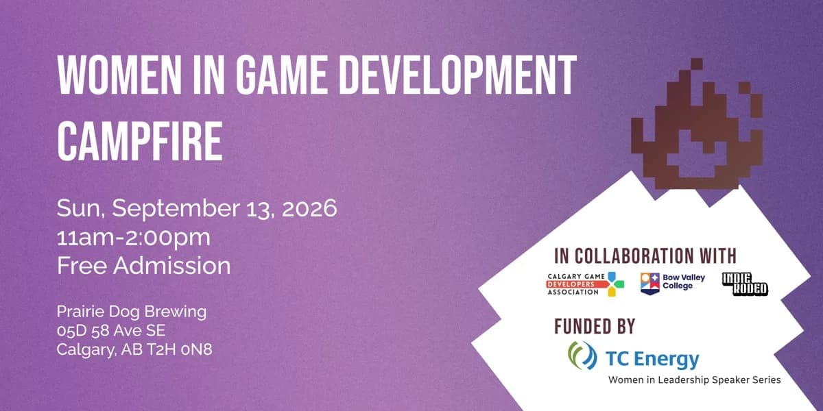 Women in Game Development Campfire event poster