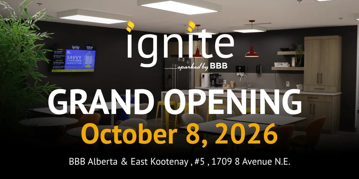 ignite sparked by BBB: Grand Opening Celebration event poster