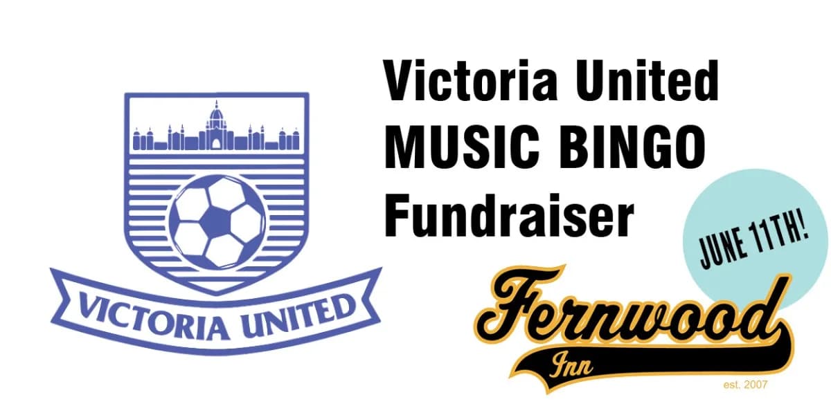 Victoria United Music Bingo Night event poster