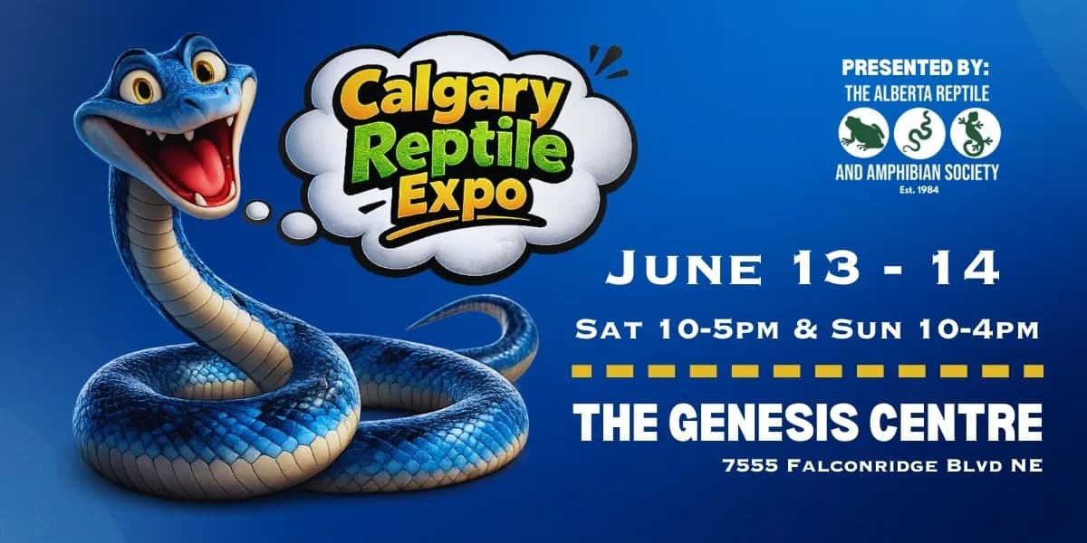 Calgary Reptile Expo June 13-14 2026 event poster