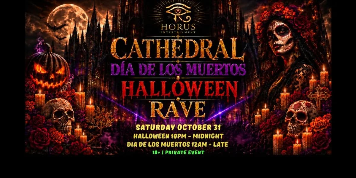 Halloween Cathedral Rave event poster