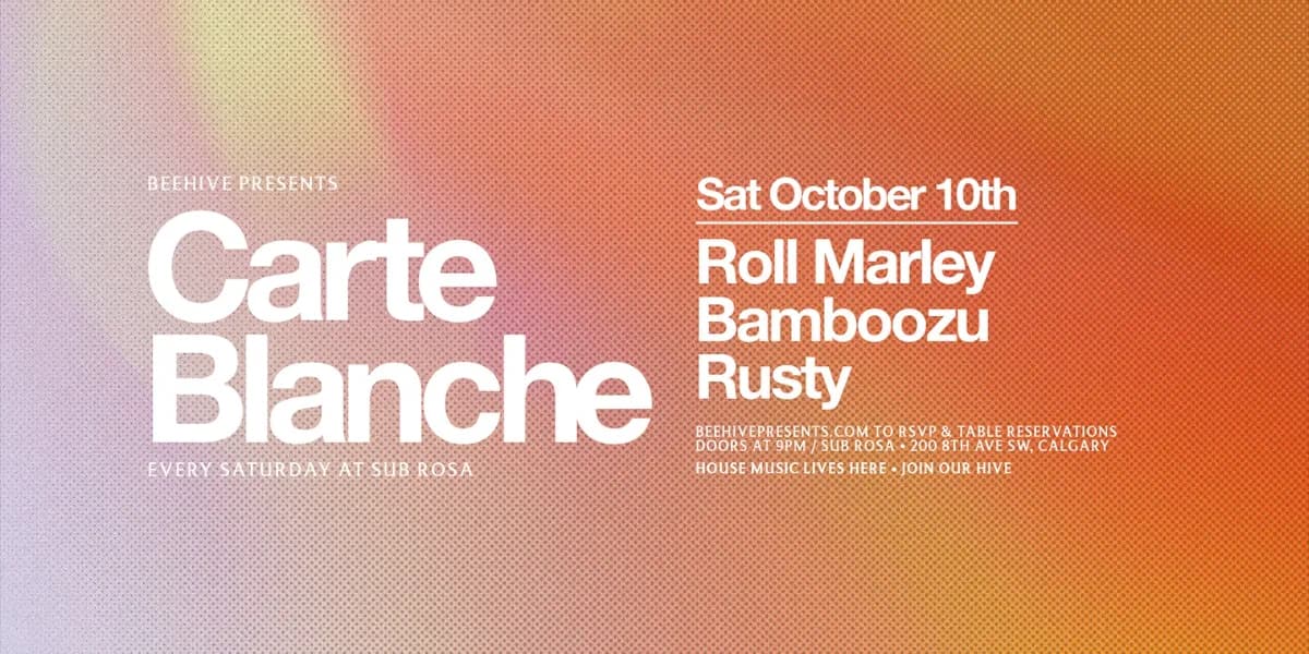 CARTE BLANCHE • OCTOBER 10TH event poster