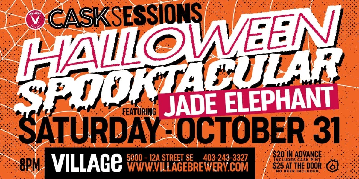 Village Brewery's Halloween Spooktacular Cask Sessions Featuring Jade Elephant event poster