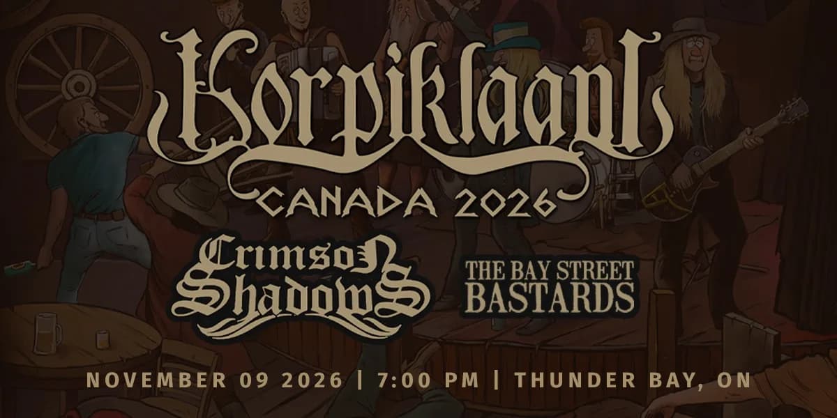 Korpiklaani w Crimson Shadows Bay Street Bastards event poster