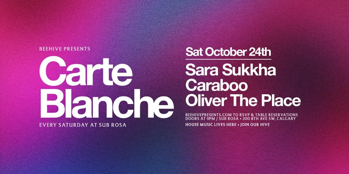 CARTE BLANCHE SATURDAYS • 10.24.26 event poster
