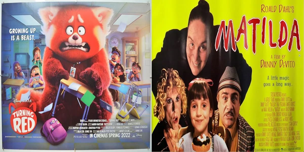 Turning Red (2022) & Matilda (1996) event poster