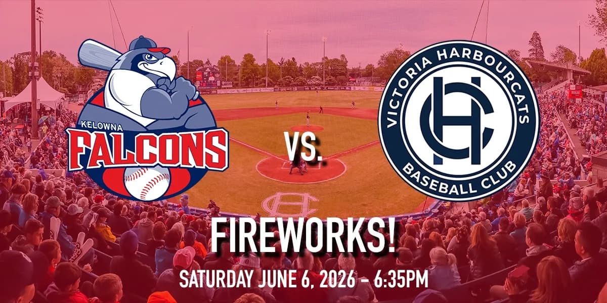 Kelowna Falcons vs. Victoria HarbourCats - FIREWORKS NIGHT! event poster
