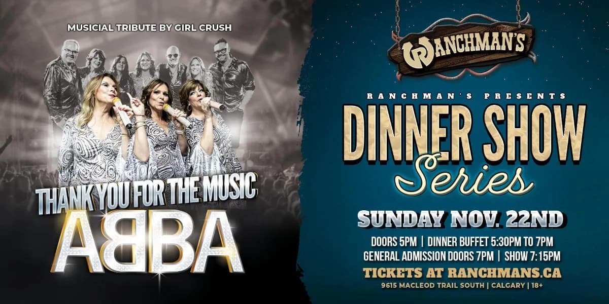 ABBA - THANK YOU FOR THE MUSIC TRIBUTE event poster