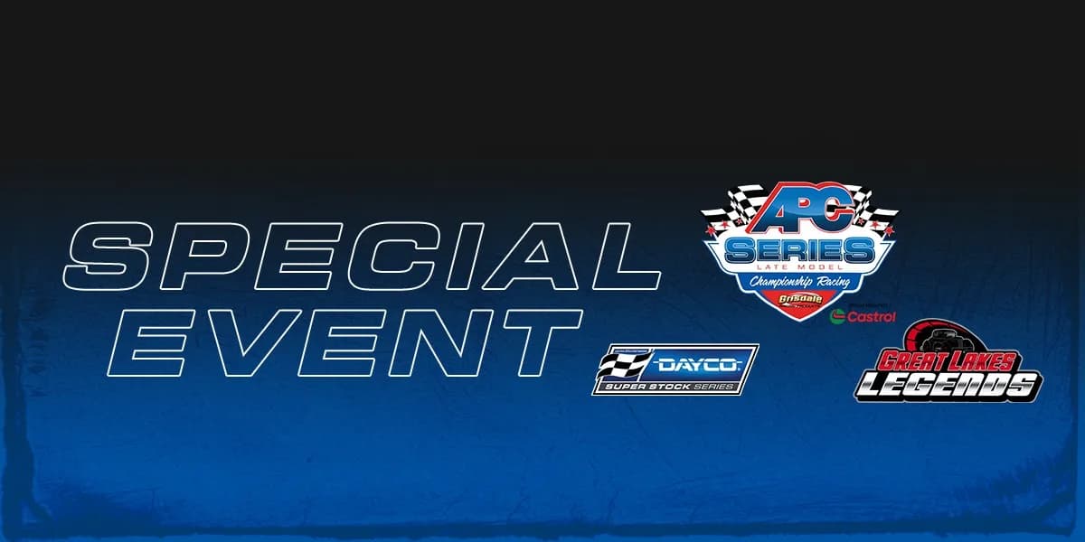 APC LM, Dayco SS, Legend Car Invitational event poster