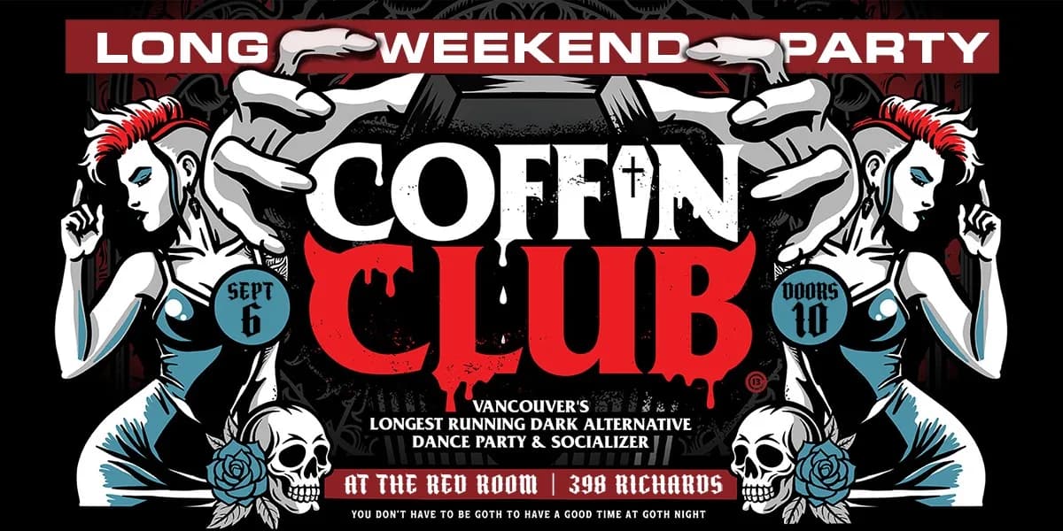 COFFIN CLUB - Sept 6 @ The Red Room - GET TICKETS event poster