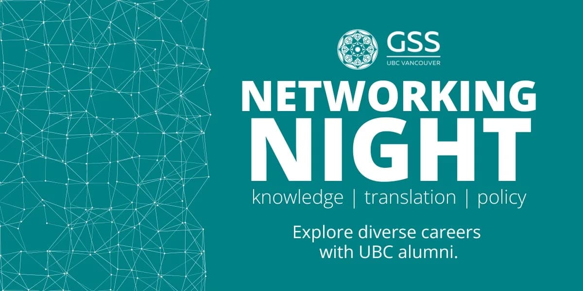 GSS Networking night: knowledge translation and policy event poster