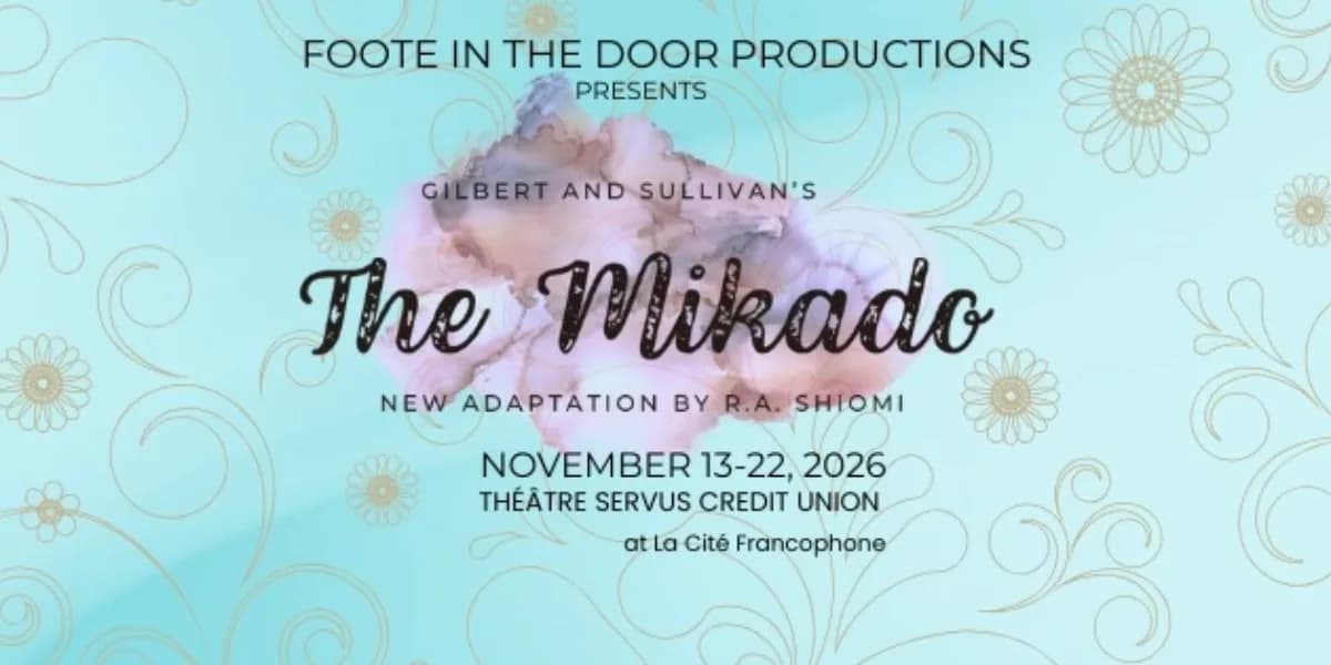 Gilbert and Sullivan's The Mikado event poster