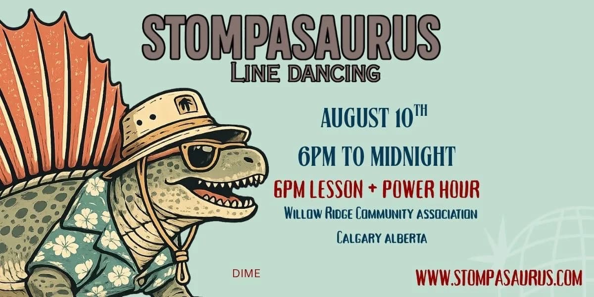 Stompasaurus August 10th event poster
