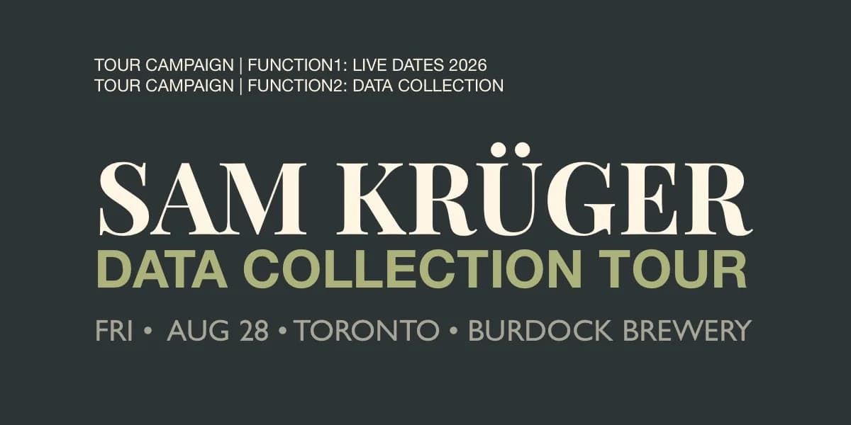 Sam Krüger + Sarah Hiltz event poster