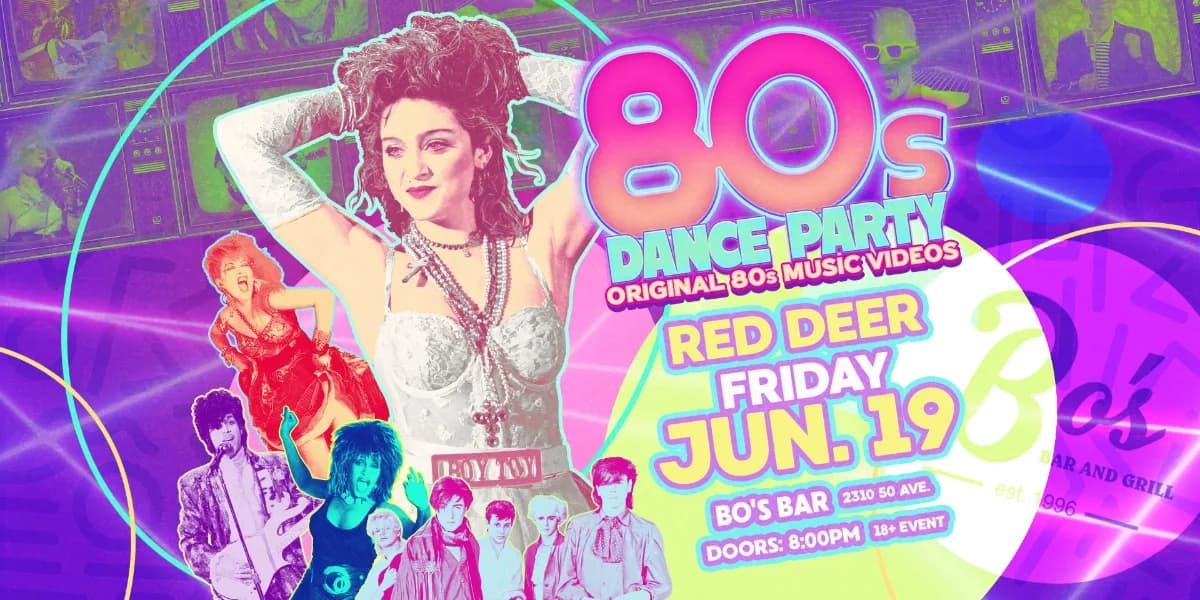 80s Dance Party Red Deer! event poster