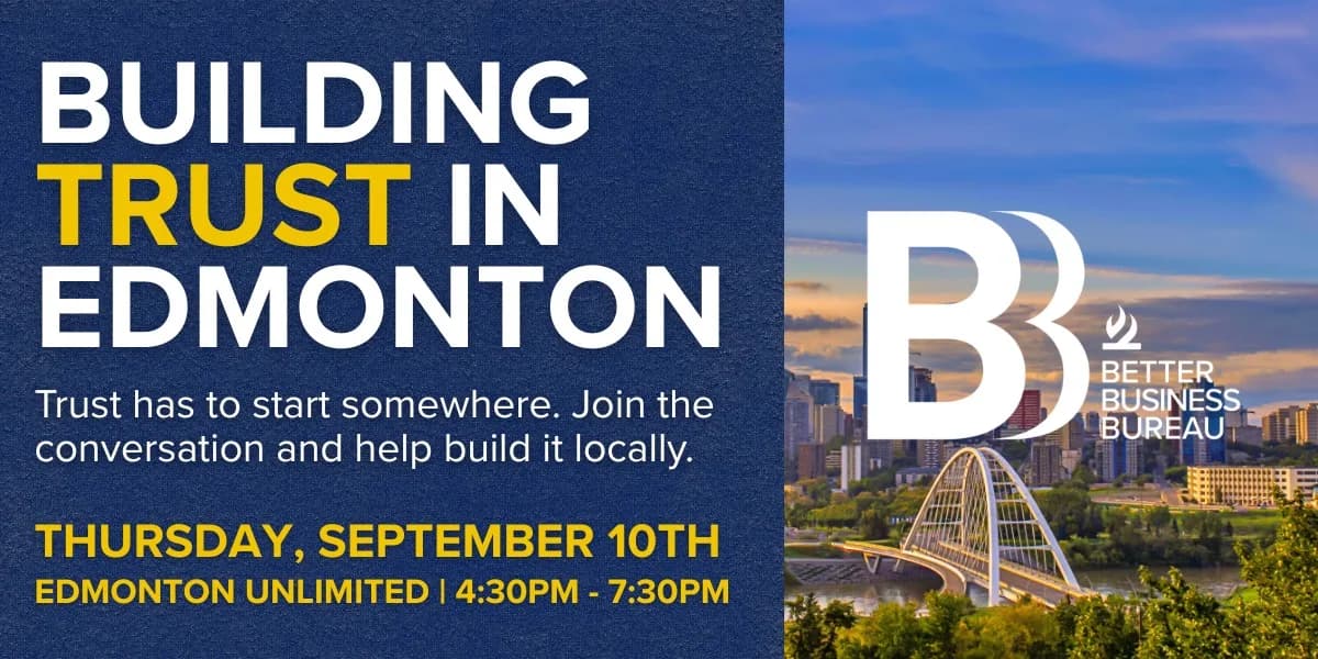 BBB Building Trust in Edmonton event poster