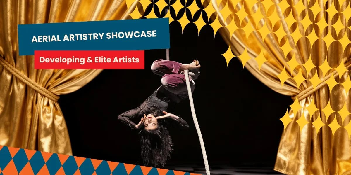 Aerial Artistry Showcase: Developing & Elite event poster