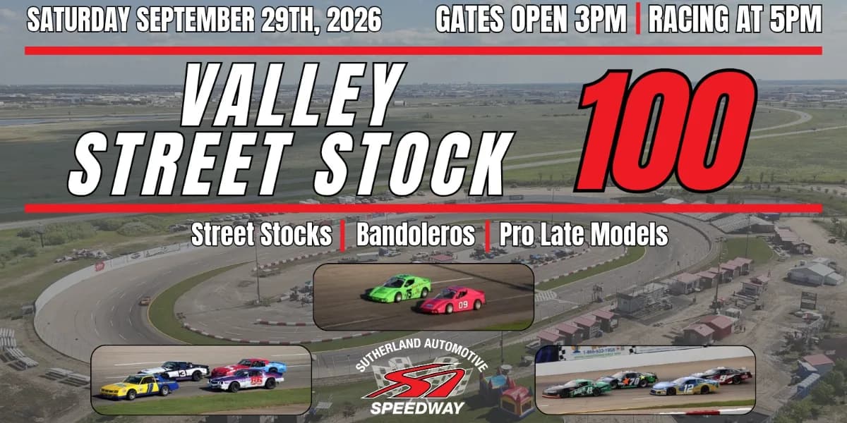 Event #10- Valley Street Stock 100 event poster
